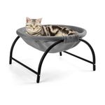 LIFLIX Cat Bed, Cat Hammock, Elevated Cat Bed with Washable Mesh, Free-Standing Breathable Cat Hammock Bed, Stable Detachable Pet Hammocks, Easy Assembly Indoors Outdoors(Gray)