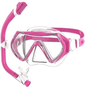 Findway Snorkel Mask for Kids,Swimming Goggles Kids for Boys Girls Youth Children Diving Mask with Nose Cover,No Leak Anti Fog Waterproof 180°Clear View Kids Swim Goggles for Age 5-16 Years