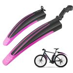 Ledeak Bike Mudguard Set, Portable Adjustable Road Mountain Bike Bicycle Cycling Tires Front and Rear Mud Guard Fenders for MTB Mountain Road Bike