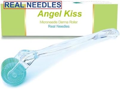 Angel Kiss Derma Roller 1.0mm REAL NEEDLES - 192 Individual Titanium Needls - Microneedling Roller for Face Body Beard Scalp and Skin Care - Derma Roller Hair Growth Women Men