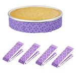 Growtail 4 Pcs Bake Even Strip,Cake Pan Strips, Cake Pan Dampen Strips, Super Absorbent Thick Cotton,Keeps Cakes More Level and Prevents Crowning with Cleaner Edges