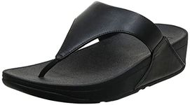 FitFlop New Women's Lulu Leather Thong Sandal Black 8