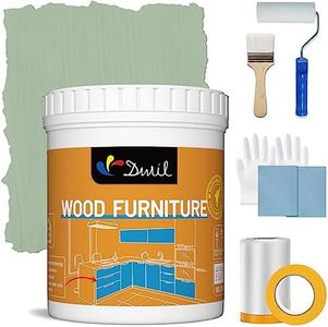 DWIL Acrylic Wood Paint for Furniture - Semi-Gloss, Suitable for Wood Surface Renovation, Non-Toxic & Odorless, Eco-Friendly & Healthy (32oz with Tools, French Light Green)