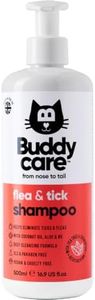 Buddycare Flea Treatment Cat Shampoo (500ml) Flea Shampoo for Indoor Cats | Tick Treatment for Cats | Cat Shampoo Deep Cleansing for Ticks & Mites