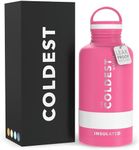 Coldest Insulated Water Bottle with Handle Lid | Leak Proof, Insulated Modern Stainless Steel, Triple Walled, Sport Thermos Bottles, Metal Flask | 64oz