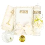 5 Pcs Ivory/Cream Baptism Candle Set for Boys and Girls - Velas para bautizo - Vela de bautizo para niño - Vela para bautizo de niña - Catholic Baptism Candle Set Girl - Baptism kit Baptism Bible