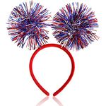 Doneace 4th of July Headband Independence Day Head Boppers Hair Accessories USA Flag Star Design Blue Red Tassel Stars Hair Hoop Patriotic Party Hair Supplies Decorations for Women Girls Kids 1Pcs