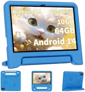 2024 Upgraded Kids Tablet, Octa-core, 10 Inch Android 14 Tablet for Kids with Case, 6000mAh Battery with Kids Space, Parental Control, Dual WiFi6, Kids App Pre-Installed, Great Gift for Children