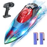 DEERC RC Spider Boat with LED Light for Kids, 2.4Ghz Full Proportional Remote Control Boat for Pools and Lakes, 80 Min Running Time, Pool Toys, Capsize Recovery…