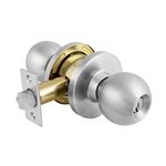 Master Lock Storeroom Cylindrical Ball Knob, Commercial Grade 2, Brushed Chrome Finish BLC0232DKA4