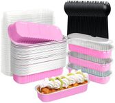 50Pack Disposable Mini Loaf Pans wi