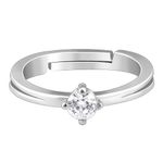 Giva 925 Sterling Silver Zircon Adjustable Ring, Best Gift For Girlfriend, Women & Girls | With Certificate & 6-Month Warranty