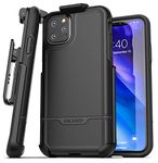 Encased iPhone 11 Pro Belt Clip Holster Case (2019 Rebel Armor) Heavy Duty Protective Full Body Rugged Cover with Holder (Black)