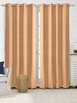 SARAL HOME EASY LIVING Waffle Cotton Room Darkening Door Curtains 2pc, Beige 4x7 Feet