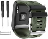 Zitel® Watch Band Compatible with Garmin Vivoactive HR - Silicone Replacement GPS Watch Strap with Adapter Tools - Army Green