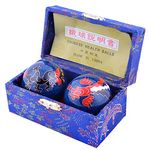 fengshuisale Feng Shui Chinese Health Balls (Blue with Phoenix and Dragon) 3.8cm/1.5" Red String Bracelet F1117 (1.5inch-Cloisonne)