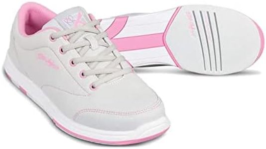 Bowling-Schuhe | KR Strikeforce – Chill | Damen-Schuh mit Gleitsohle beidseitig | Moderner Sportschuh für Frauen und Mädchen | Grau Pink - Größe 36,5