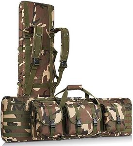 DULCE DOM Rifle Bag, Soft Double Rifle Case for Storage and Transportation, Portable Long Gun Case Carrying Backpack with Molle for Shooting Range Hunting Outdoors, 36/42/48 Inch (Camo, 48"x 12")
