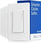 ELEGRP Smart Dimmer Light Switch DTR30, Single Pole or 3 Way, 2.4GHz Wi-Fi Touch Dimmer Compatible with Alexa/Google Assistant, Needs Neutral Wire, No Hub Required, UL and FCC Listed, White, 4 Pack