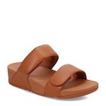 FitFlop FV6592-080 LULU Adjustable Leather Slides Light Tan US10