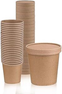 Nature Nourish | Brown Kraft Disposable Soup Containers with Lids - 25 Pack - Ideal for Ice Cream Tubs and Soup Bowls - 750 ml Takeaway Tubs (Containers with Lids)