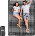 Double Camping Sleeping Pad, Elegear CumbreX™Self Inflating Air Sleeping Mats 4" with Pillow Built-in Foot Pump, Inflatable Camping Mattress Compact for Tent,Cot Backpacking,Hiking,Camping,Travel,Grey