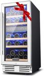 BODEGA 15 Inch Wine Cooler, Dual Zone Wine Fridge with Double-Layer Glass Door, wine cooler refrigerator with Digital Temperature Control and Temperature Memory, 30 Bottles wine cooler for home.