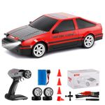 Goolsky RC Drift Car 30KM/H RC Car 1/16 4WD 2.4GHz High speed Remote Control Car LED Lights Replaceable Drifting Tires and Racing Tires USB Charging 4 Barricades Gift for Kids Adults Red 1 Battery