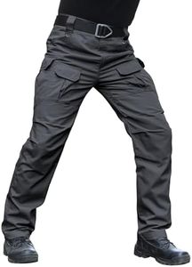 Hiwise Men's Stretch Tactical Pants Water Resistant Ripstop Cargo Pants Outdoor Lightweight EDC Work Hiking Pants (Charcoal, 40WX34L)