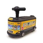 Voltz Toys School Bus Ride on Push Car Foot to Floor Toy for Kids and Toddlers (Yellow)