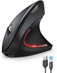 TECKNET Ergonomic Mouse, Rechargeable Vertical Ergo Mouse Wireless 800-4800 Levels 5 Adjustable DPI, Silent 2.4GHz Optical Carpal Tunnel Mouse for Right Hand, USB Wireless Mouse for Laptop, PC