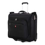 SWISSGEAR Premium Rolling Garment Bag | Bonus Hanging Feature | Men's and Women's Carry-on Luggage - Black