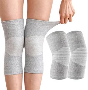 2 Stück Bambus Kniebandage Mit Kompression,Bambus Kniebandage,Kniebandage Männer Damen, Knie Bandagen Damen,Kniebandage Damen Arthrose,Knee Sleeves,Knieorthese Kniebandage Sport-Knieschoner (Grau,L)