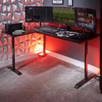 X-Rocker Panther L-Shaped Desk 155 x 108 cm Reversible Corner Desk Left/Right PC Computer Desk L Shaped Computer Table PC Gaming Table Carbon Fibre Gamer Desk for Home Office, FREE Mousepad - BLACK