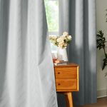 Grey Full Blackout Window Curtains 