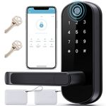 Keyless-Entry Fingerprint Smart Door Lock: Sifely Digital Electronic Lock with Code Passcode, Electric Door Knob, Biometric Handle, Perfect for Entry Doors, Bedroom Doors (Black Smart Lock)