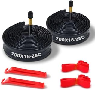 700C Tube Bike Inner Tube 700X18-25C, Bike Tube 700X18C/19C/20C/21C/22C/23C/25Cwith Rim Strips & Tire Levers- Schrader Valve 48MM - 2 Pack