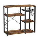 VASAGLE Kitchen Bakers Rack, Utility Storage Shelf, Microwave Oven Stand Metal Frame UKKS90X