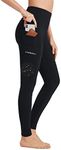 BAYGE Women's Thermal Sport Leggings Winter High Waist Fleece Lined Waterproof Non-See-Through Tummy Control Slim Fit Yoga Pants Sports Pants Sweatpants Fitness Pants with Pockets, Black, M