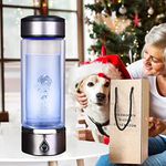 Hydrogen Rich Water Cup Portable USB Rechargeable Ionized Water Generator Hydrogen Ionizer Water Bottle SPE and PEM Technology Ionizer Anti Aging Antioxidant Glass Bottle for Mineral Water Tap Wate1