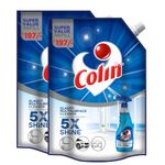 Colin Glass and Surface Cleaner Liquid Refill - 1 Litre x 2|India's #1 Glass Cleaner |Multi Purpose Glass Cleaner for Car, Kitchen and Home Surfaces | Multi Surface Cleaner (Pack of 2)