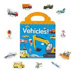 Sticker Book for KIds Learning, Reusable Sticker Book for Toddler Toys Cars and Trucks Vehicle Stickers for Kids Party Supplies for Boys Girls Educational Toys Learning Book for Birthday Gifts