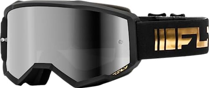Fly Racing Zone Adult Goggle (Black/Gold with Silver Mirror/Smoke Lens, Adult)