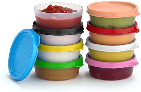 SIGNORA WARE Condiment Cups With Lids- 8 Pk. 2.3 Oz.Salad Dressing Container To Go Small Food Storage Containers With Lids- Sauce Cups For Lunch Box Picnic Travel Mix 8 Pack