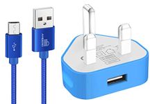 TheMax USB Charging Cable 1 Meter UK Plug Compatible with Samsung/Nexus/Sony/HTC/Nokia/Power bank/PS4/X-box/Printers/Wireless/keyboards/Bluetooth Speakers and more-Dark Blue