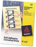 Clear Self-Adhesive Laminating Sheets, 3 mil, 9 x 12, 10/Pack