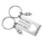 Two Peas in a Pod Funny Keychain Set BFF Friends Twins Sisters Gifts