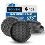 Ø76mm Furniture Coasters, Sofa Gripper Cups, Prevent Scratches & Bed Wheel Stoppers, Non Slip & Anti-Vibration Pads Cushion, 4 Pcs Black