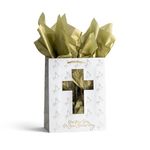 DaySpring Confirmation Communion Gold Cross Gift Bag - Medium