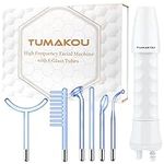 High Frequency Wand - TUMAKOU 6 IN1 Portable Blue Light Therapy High Frequency Facial Skin Tightening Wand Machine (Violet + Orange Tech) for Acne,Wrinkle,Anti Aging,Hair - with 6 Glass Tubes